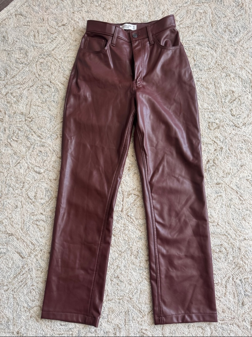 Abercrombie & Fitch Faux Leather Straight Leg Pants